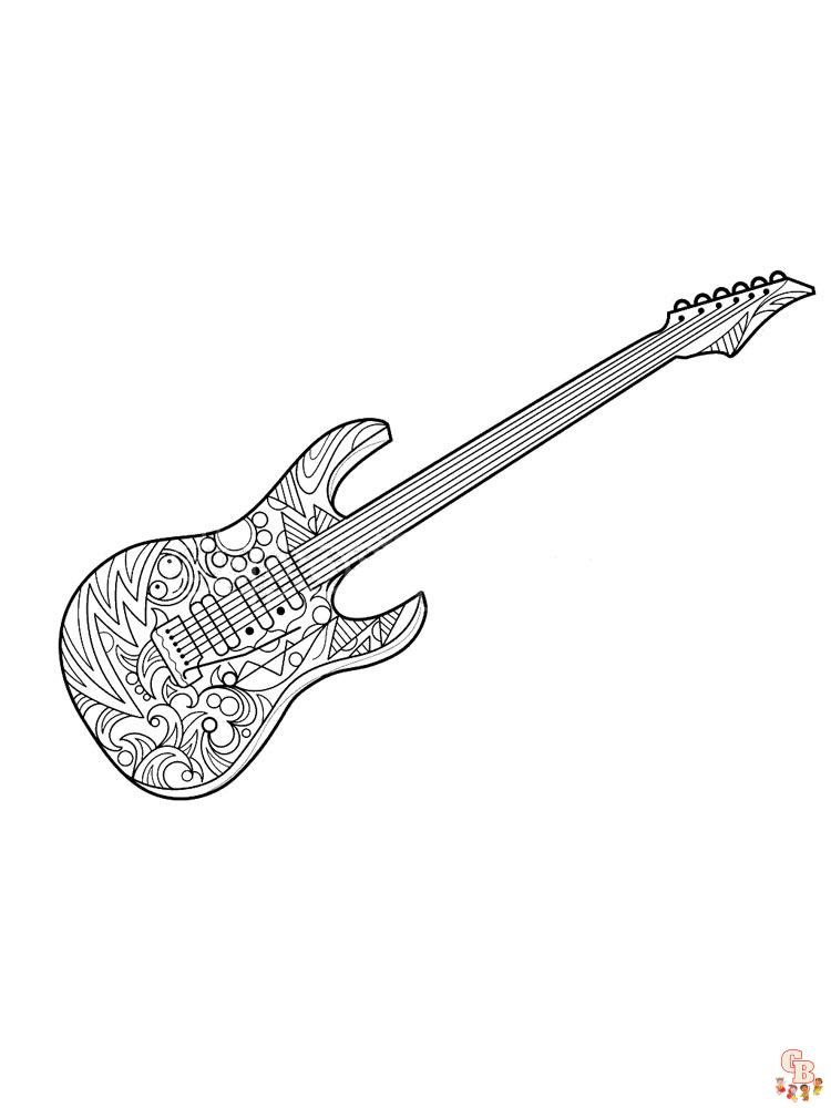 Guitar Coloring Pages 7