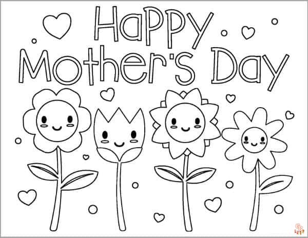 Happy Mothers Coloring Pages 1