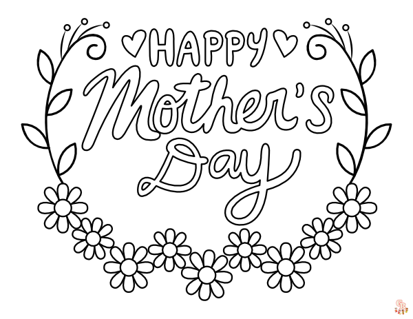 Happy Mothers Coloring Pages 2