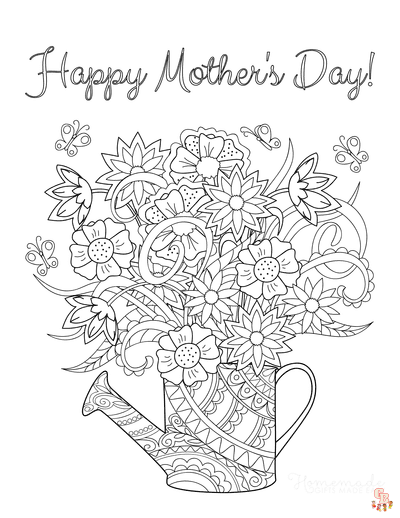 Happy Mothers Coloring Pages 4