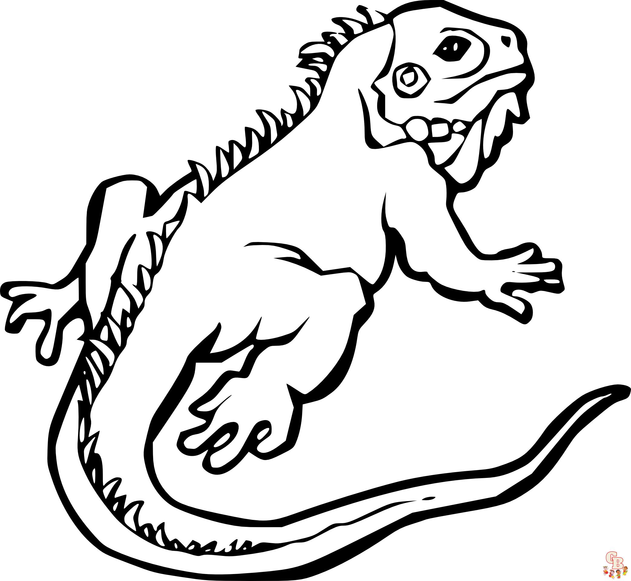 Iguana Coloring Pages 5