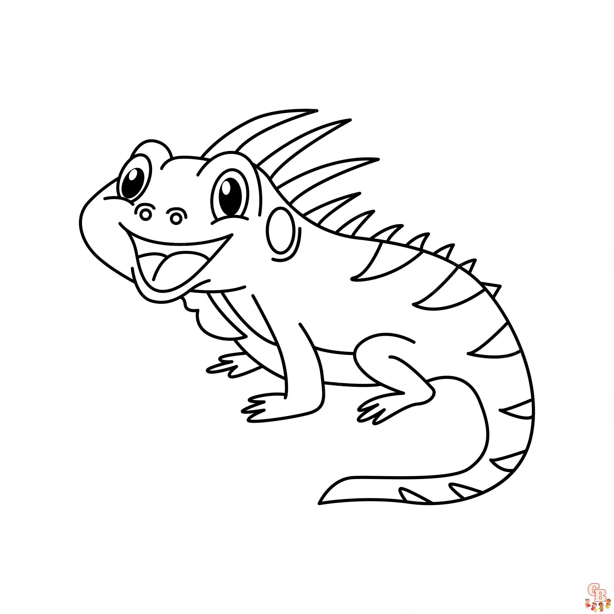 Iguana Coloring Pages 7