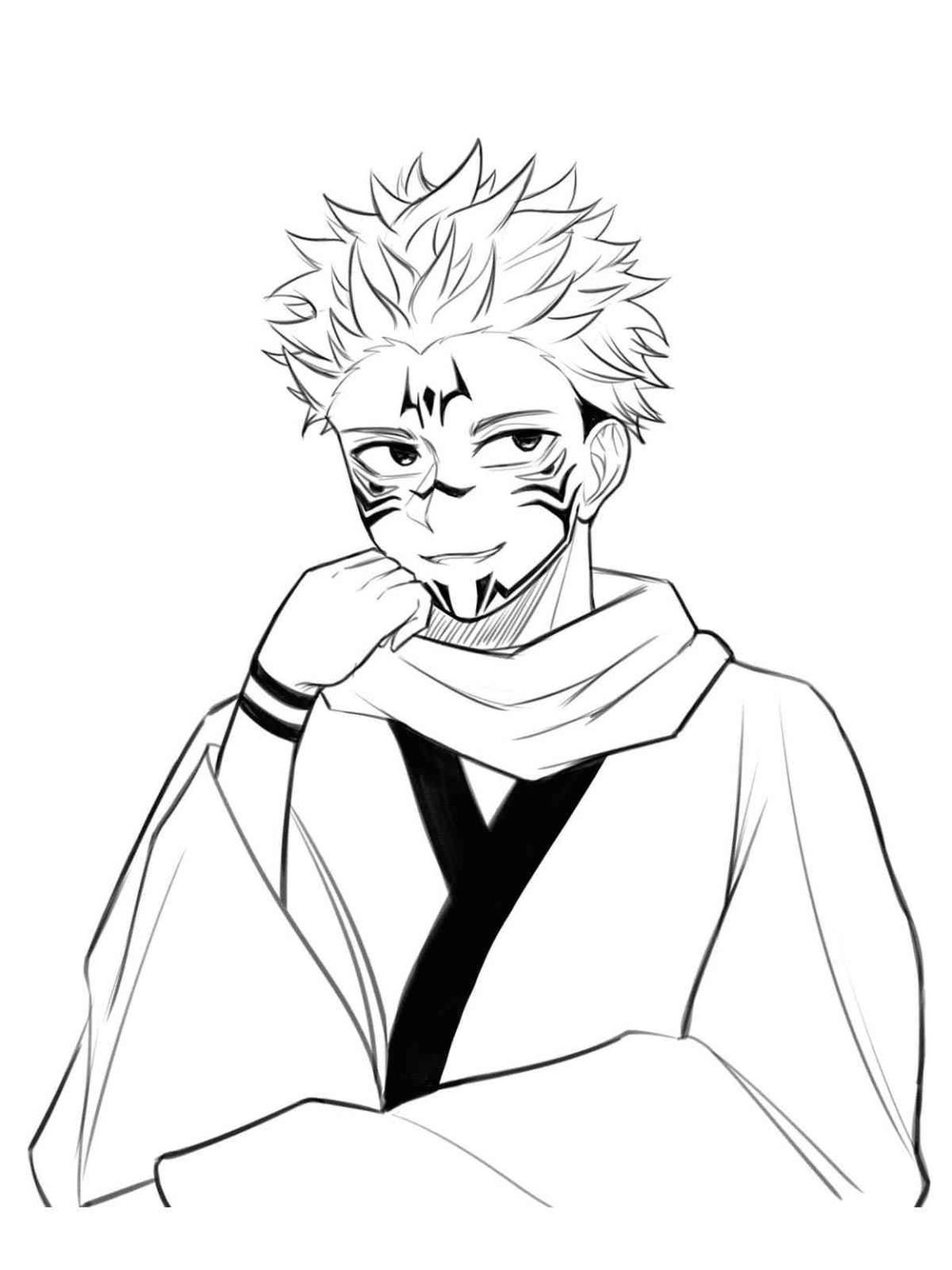 Free Printable and Easy Jujutsu Kaisen Coloring Pages for Kids