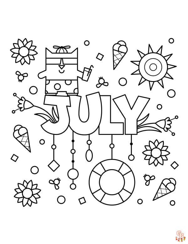 July Coloring Pages 3