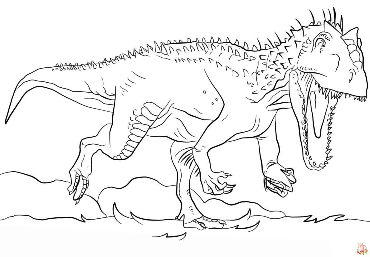 Desenho para colorir de dinossauro jurássico (fácil) - Grátis