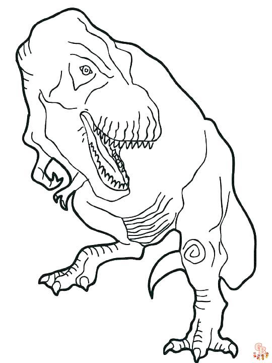 Desenho de T-rex do parque jurássico para colorir