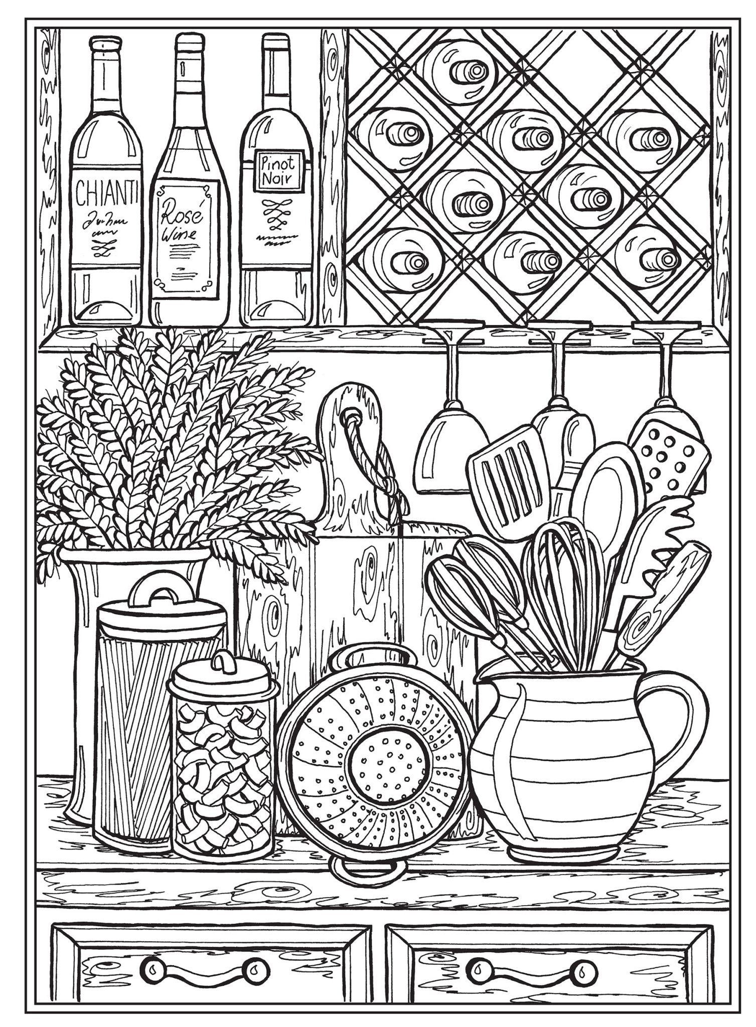 Kitchen Coloring Pages 10 1507x2048 