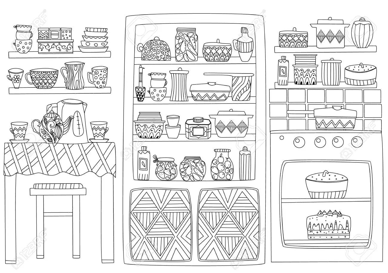 Kitchen Coloring Pages