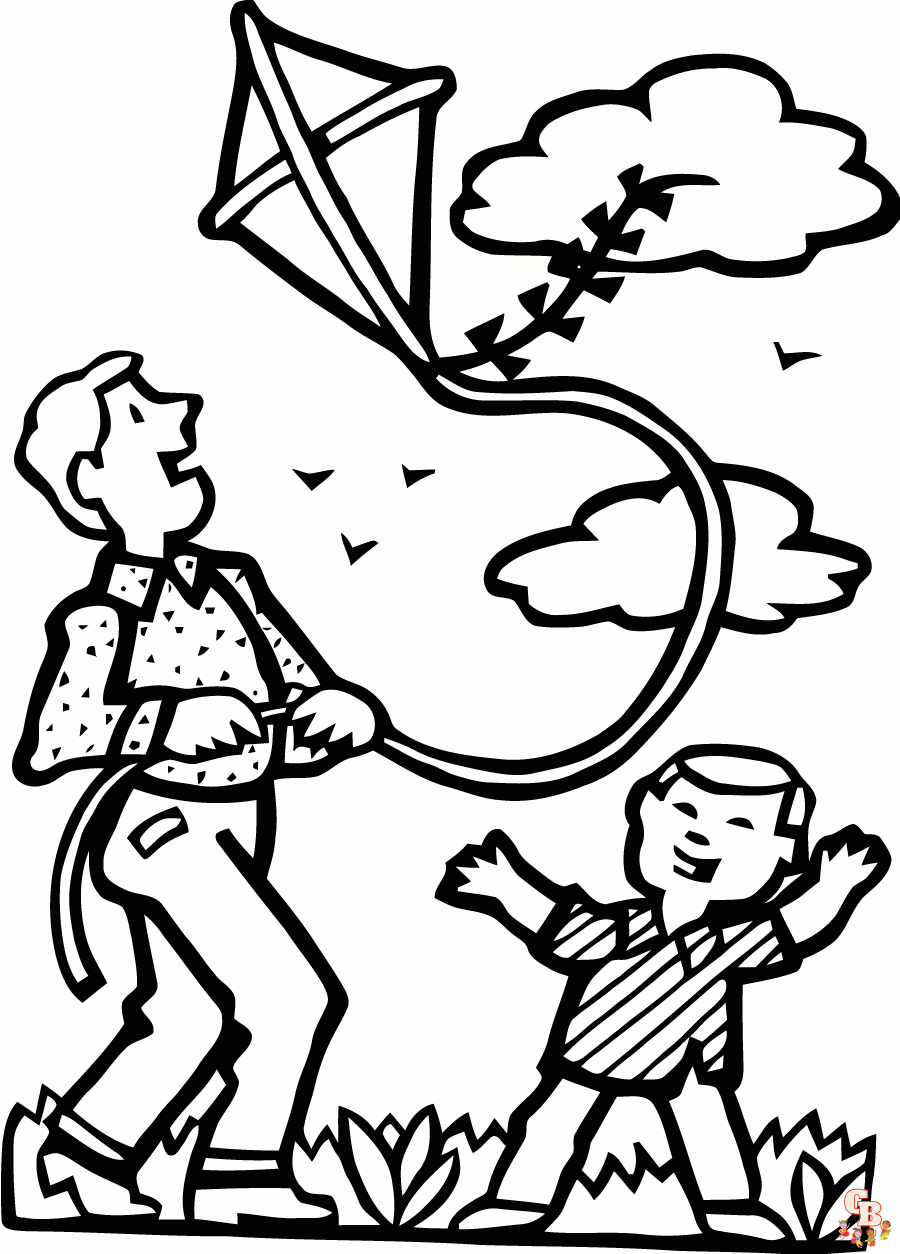 Kite Coloring Pages 8