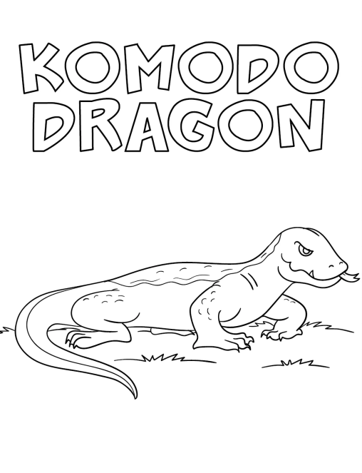 Werden Sie kreativ mit Komodo Dragon Ausmalbilder | GBcoloring