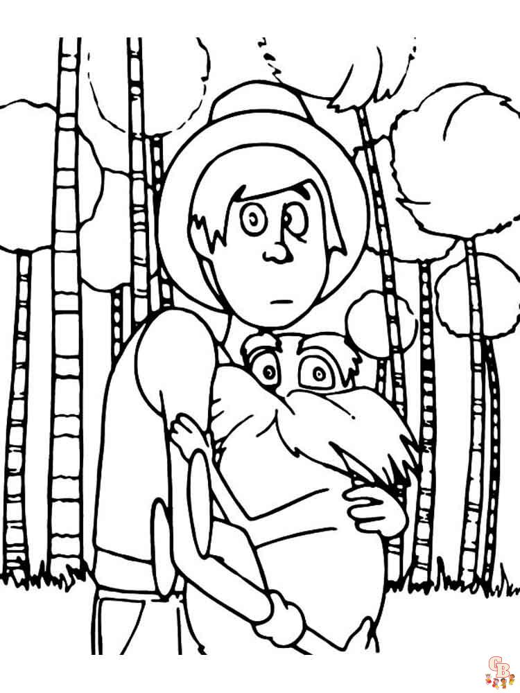 the lorax characters coloring pages
