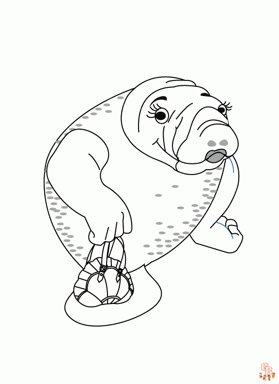 Manatee Coloring Pages 1