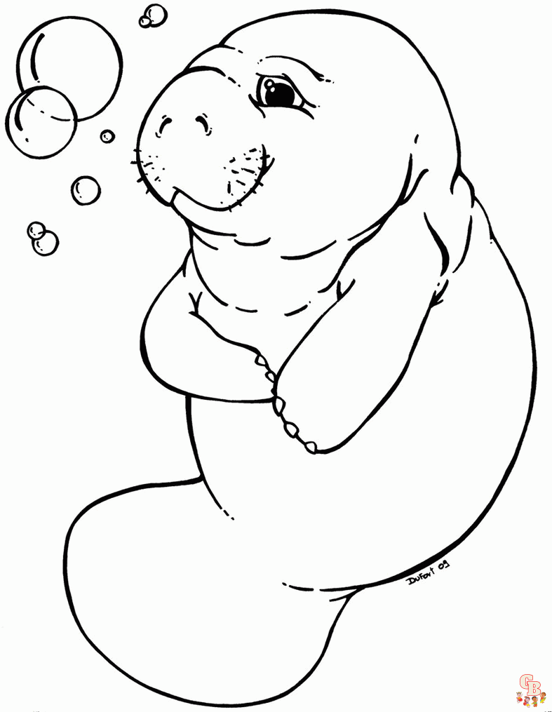 Manatee Coloring Pages 2