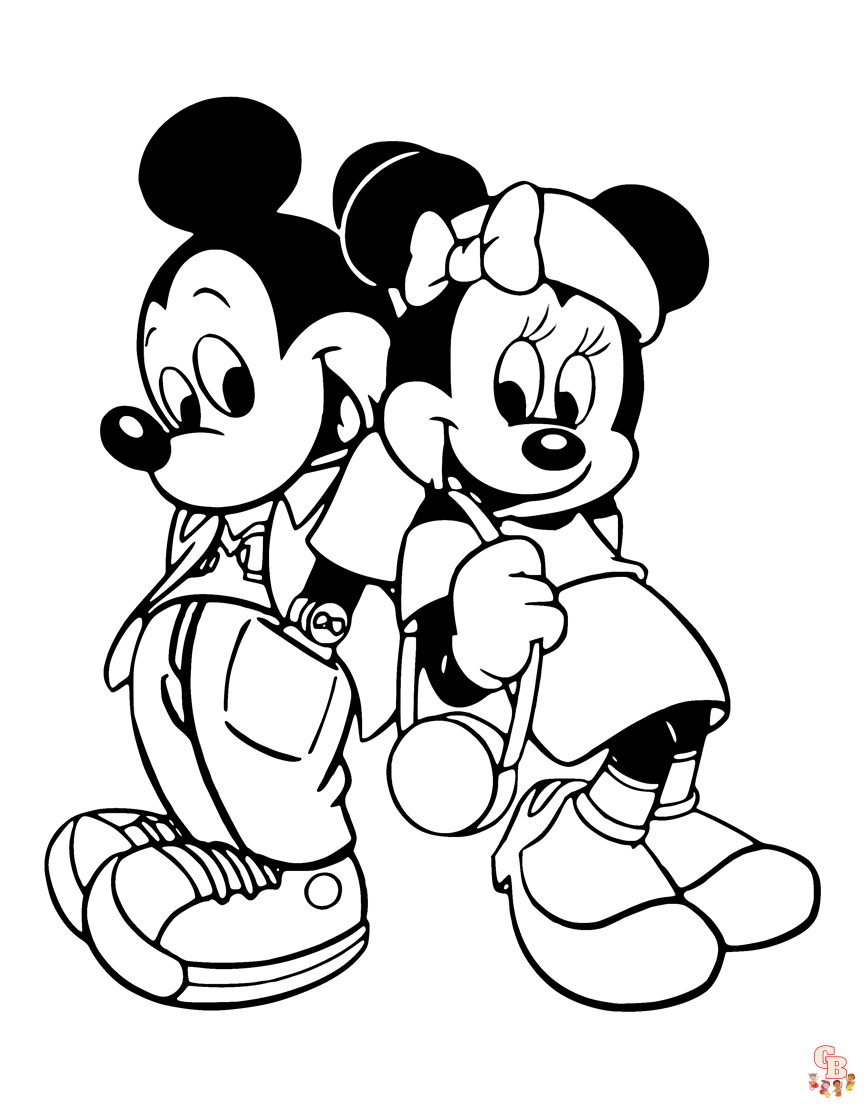 Mickey and Minnie Coloring Pages 2