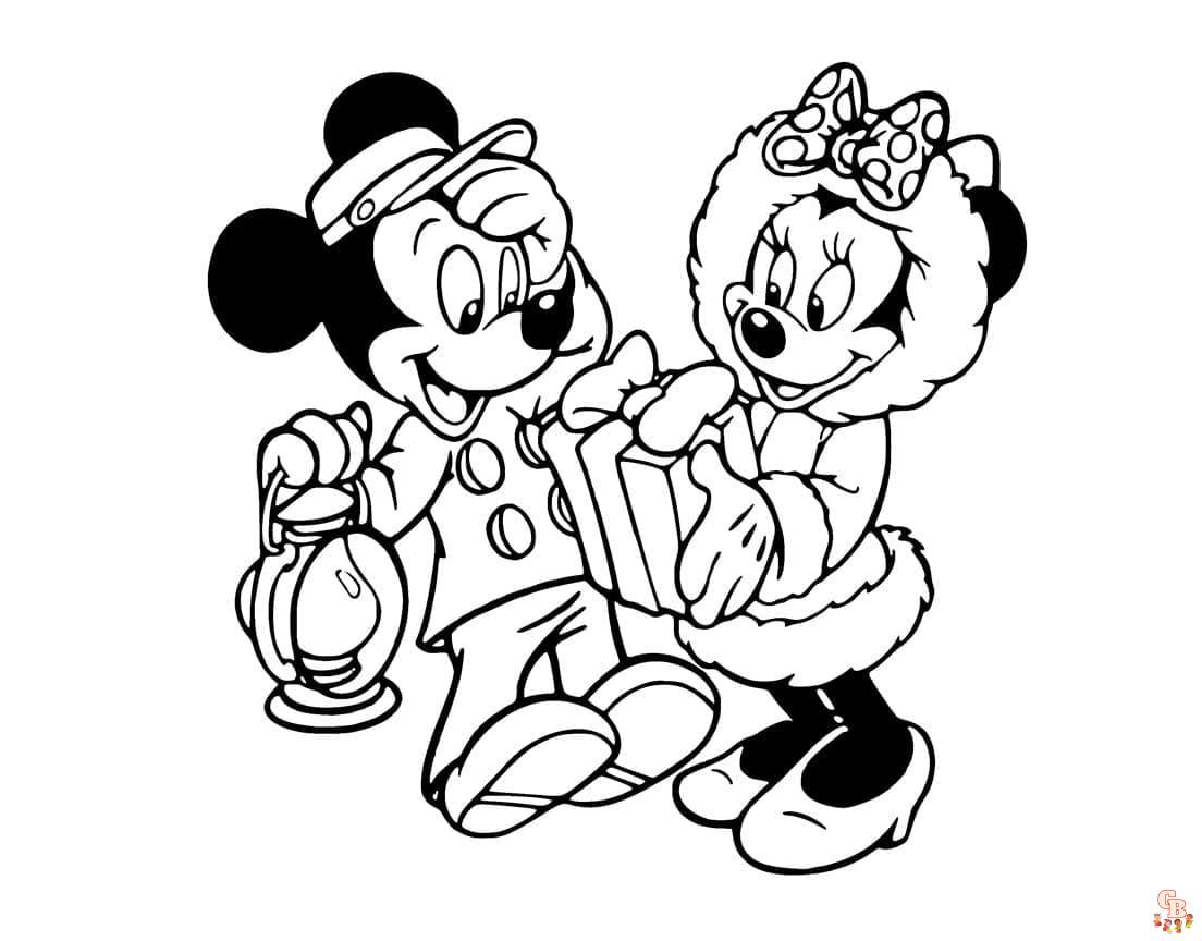 Mickey and Minnie Coloring Pages 4