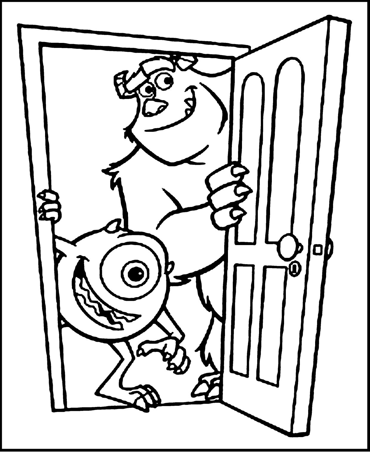Monsters Inc Coloring Pages Utskrivbare Gratis Ark For Barn