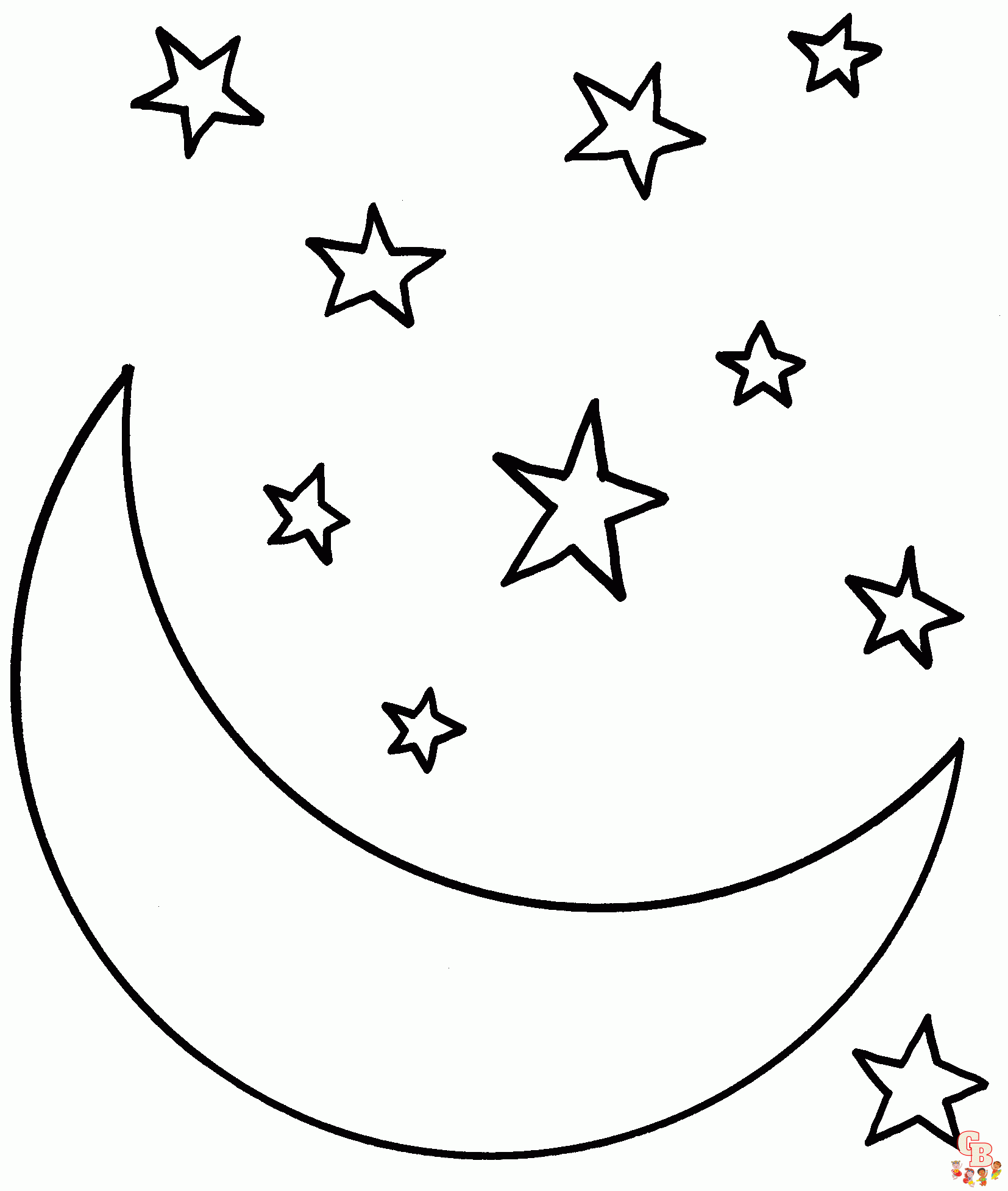 crescent moon coloring pages