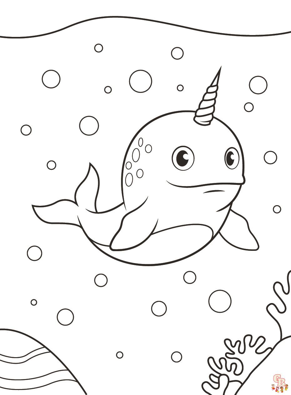 Narwhal Coloring Pages