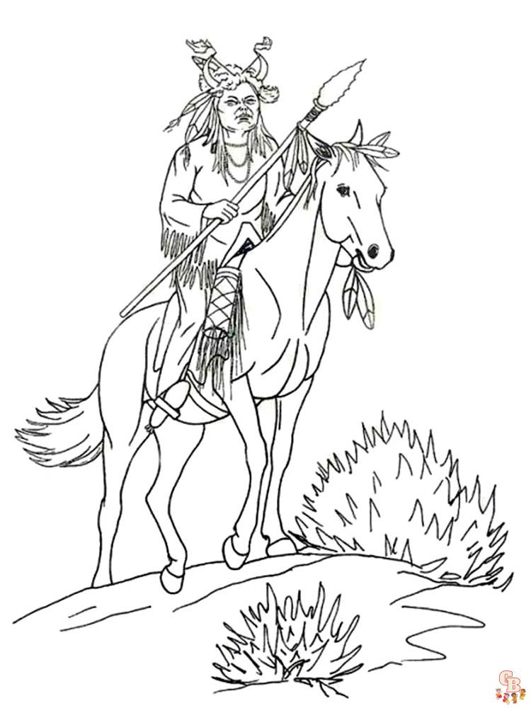 indian warrior coloring pages