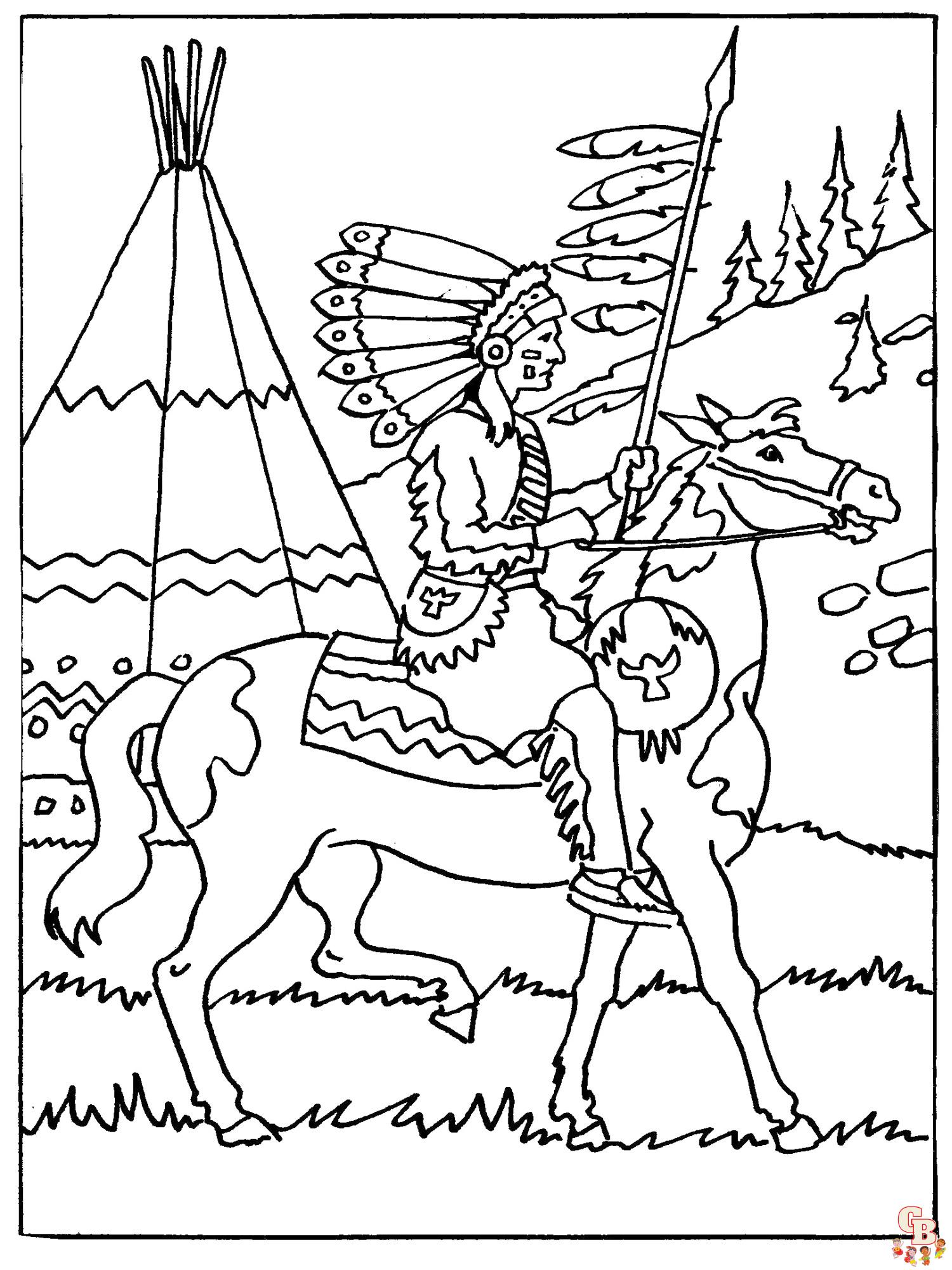Native American Coloring Pages 8