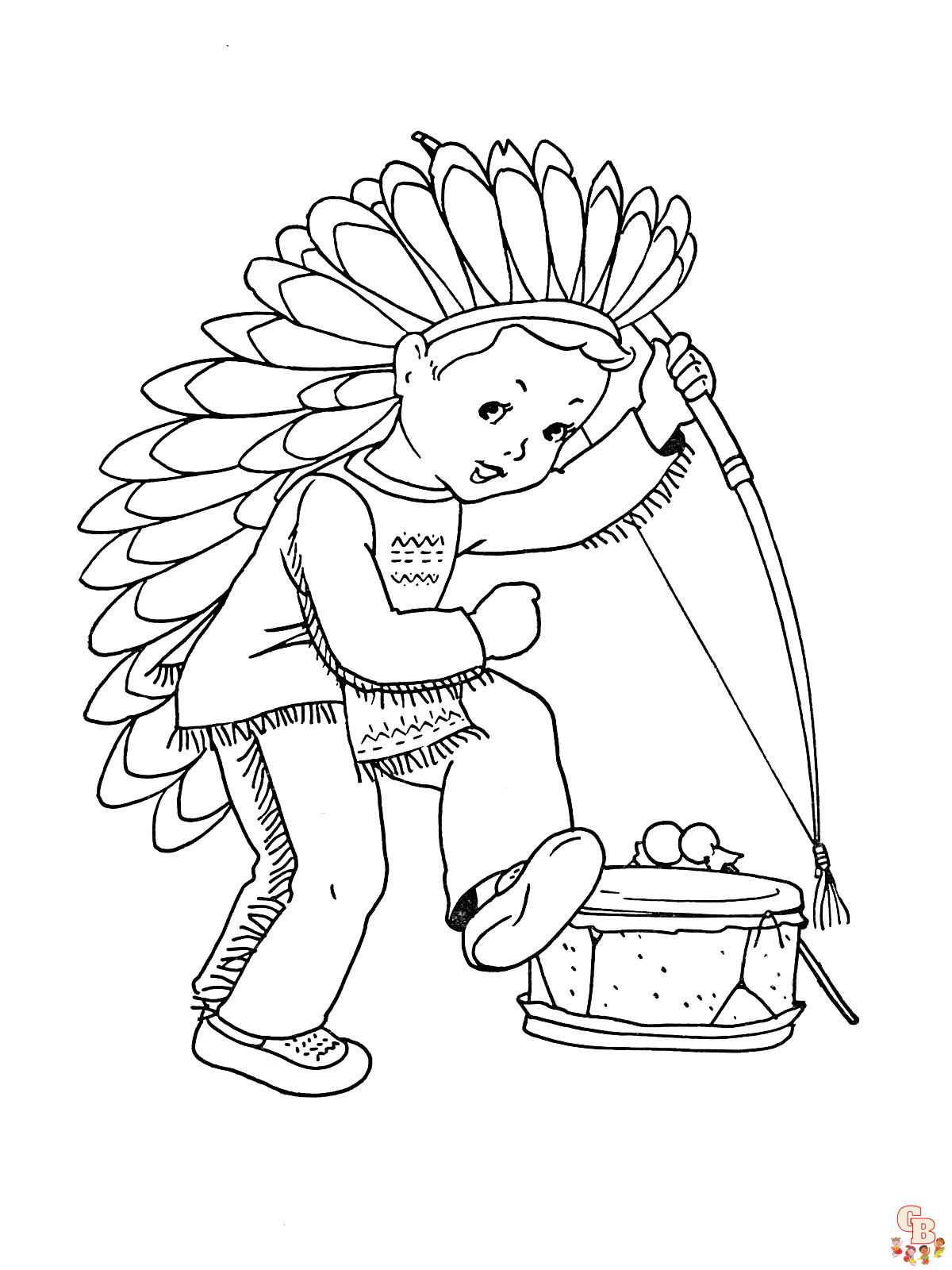 native american girl coloring page