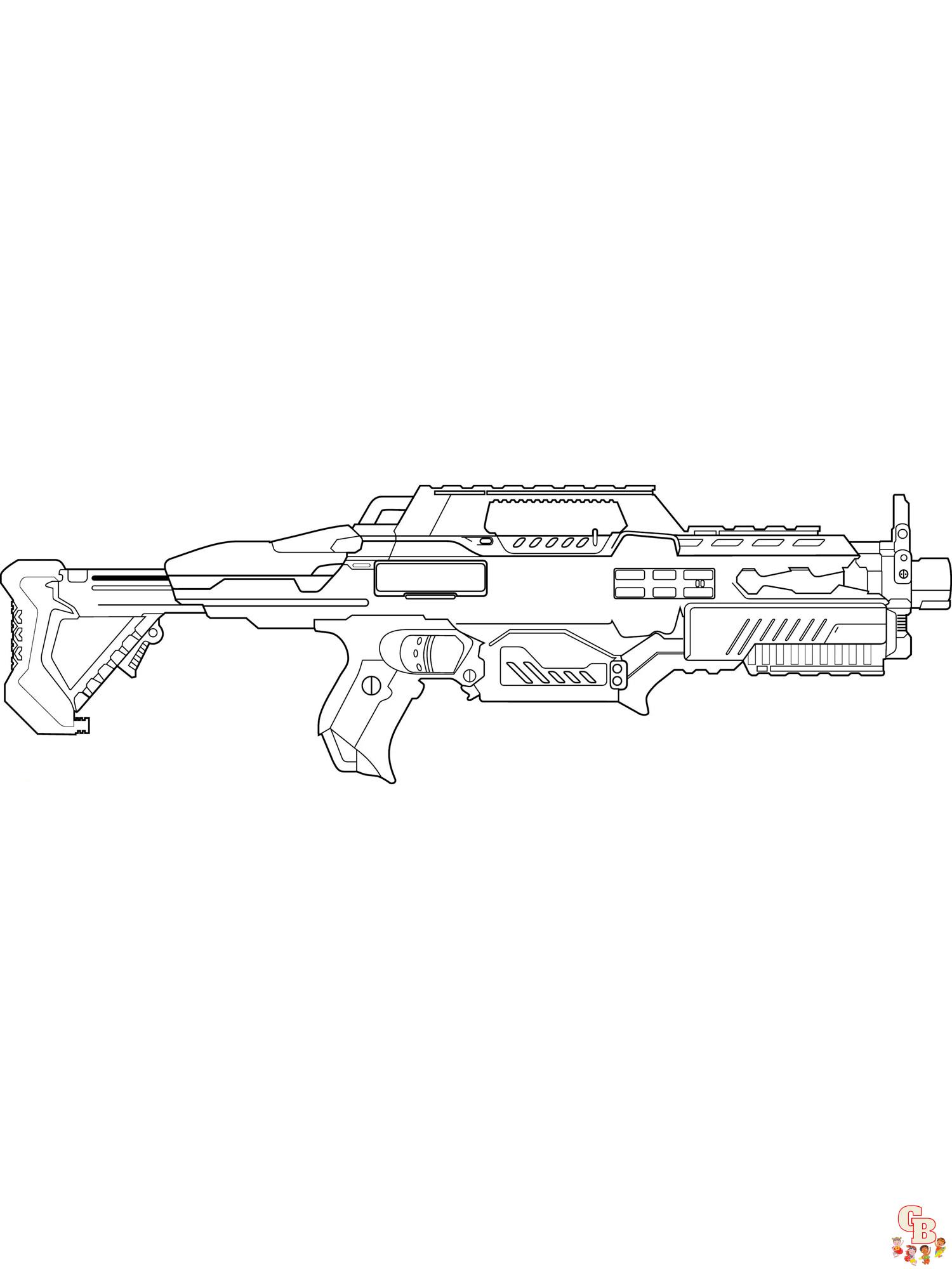 Nerf Gun Coloring Pages 10