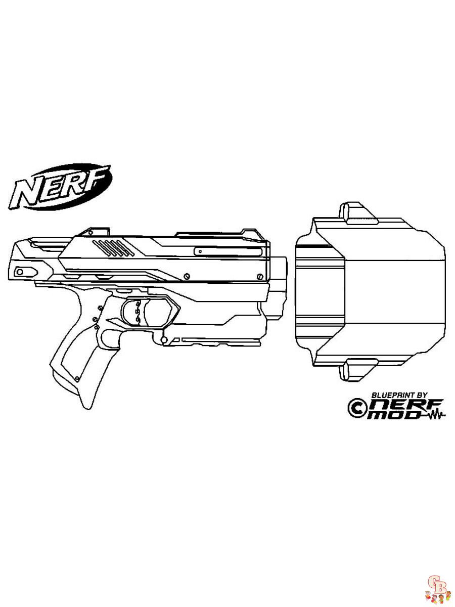 Nerf Gun Coloring Pages 11