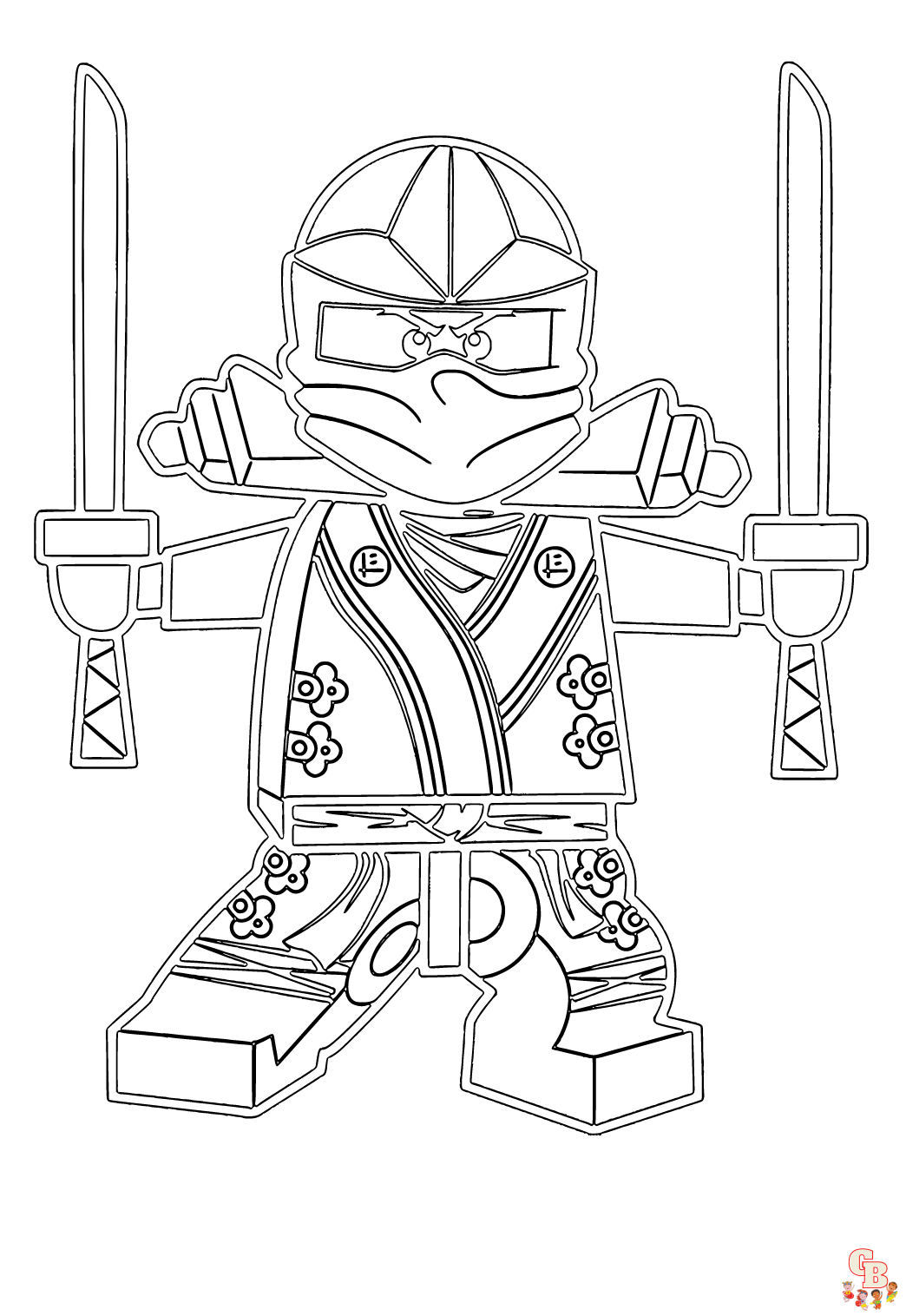 Desenhos de Ninja em Ação 4 para Colorir e Imprimir 