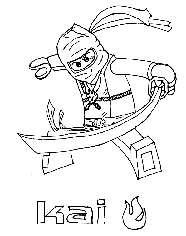 Ninjago Kai Coloring Pages 1