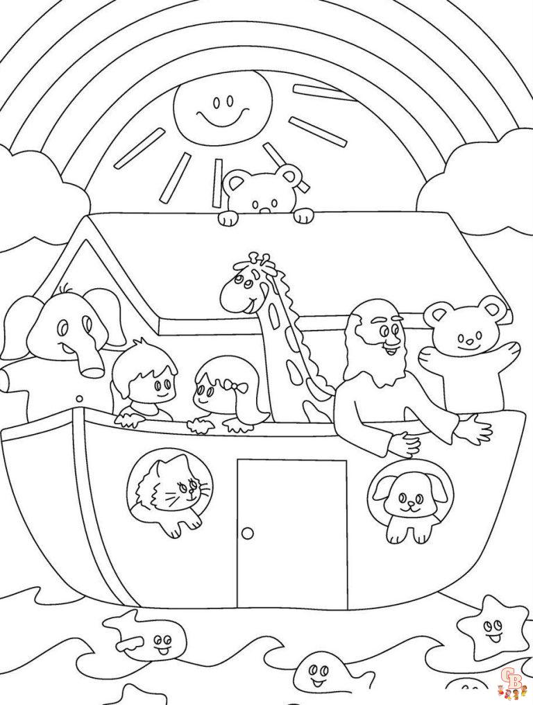 Noah's Ark Animals Coloring Pages - Printable Free for Kids