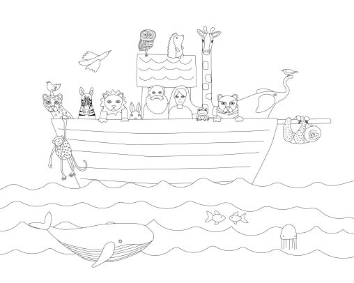 Noah's Ark Animals Coloring Pages - Printable Free for Kids