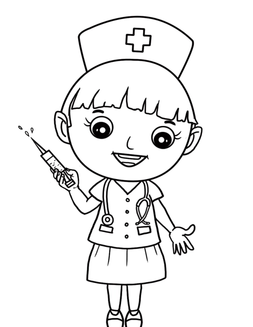 Enjoy Free Nurse Coloring Pages for Kids | GBcoloring