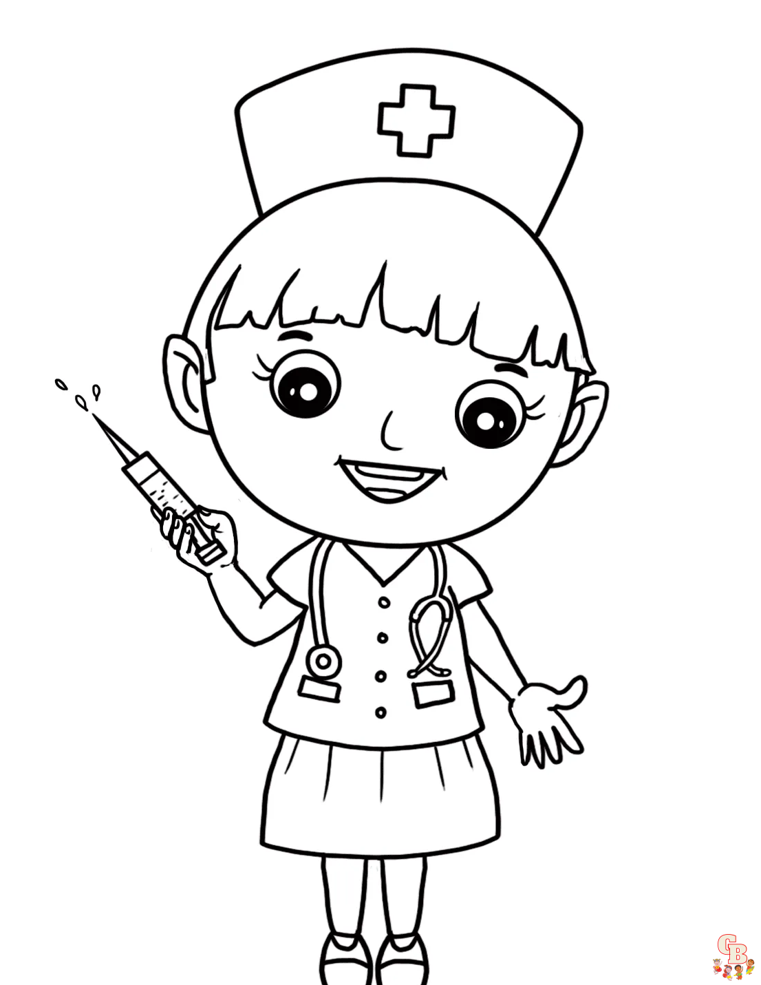 Divirta-se com Desenhos de Enfermeiras para Colorir Grátis para Crianças