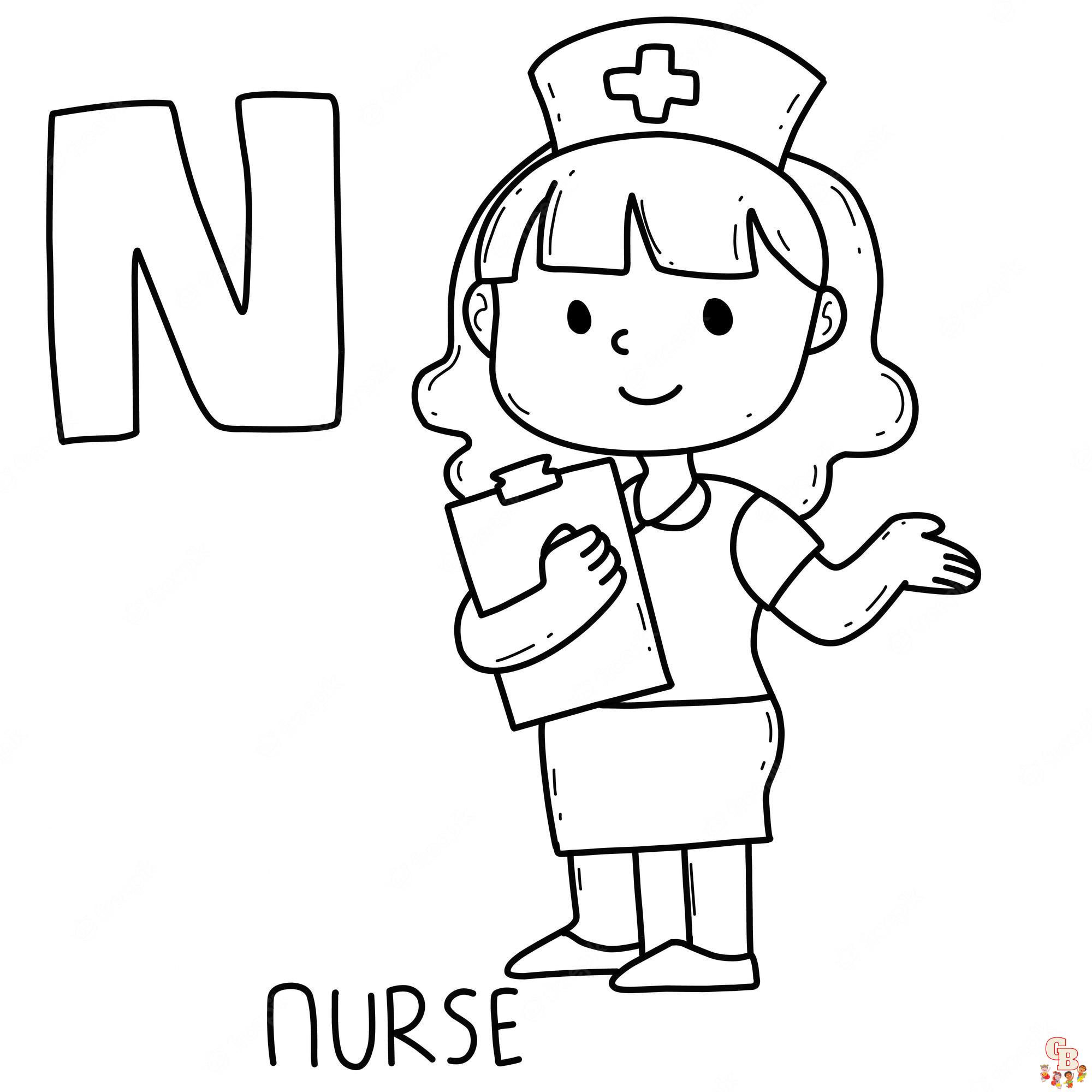 Divirta-se com Desenhos de Enfermeiras para Colorir Grátis para