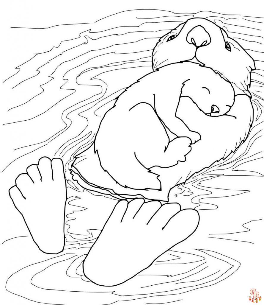 Otter Coloring Pages 1
