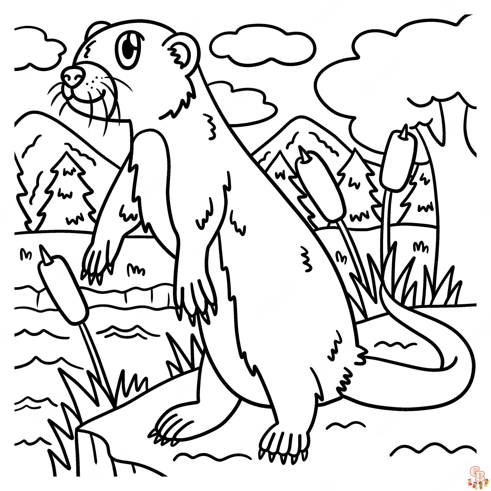 Otter Coloring Pages 11
