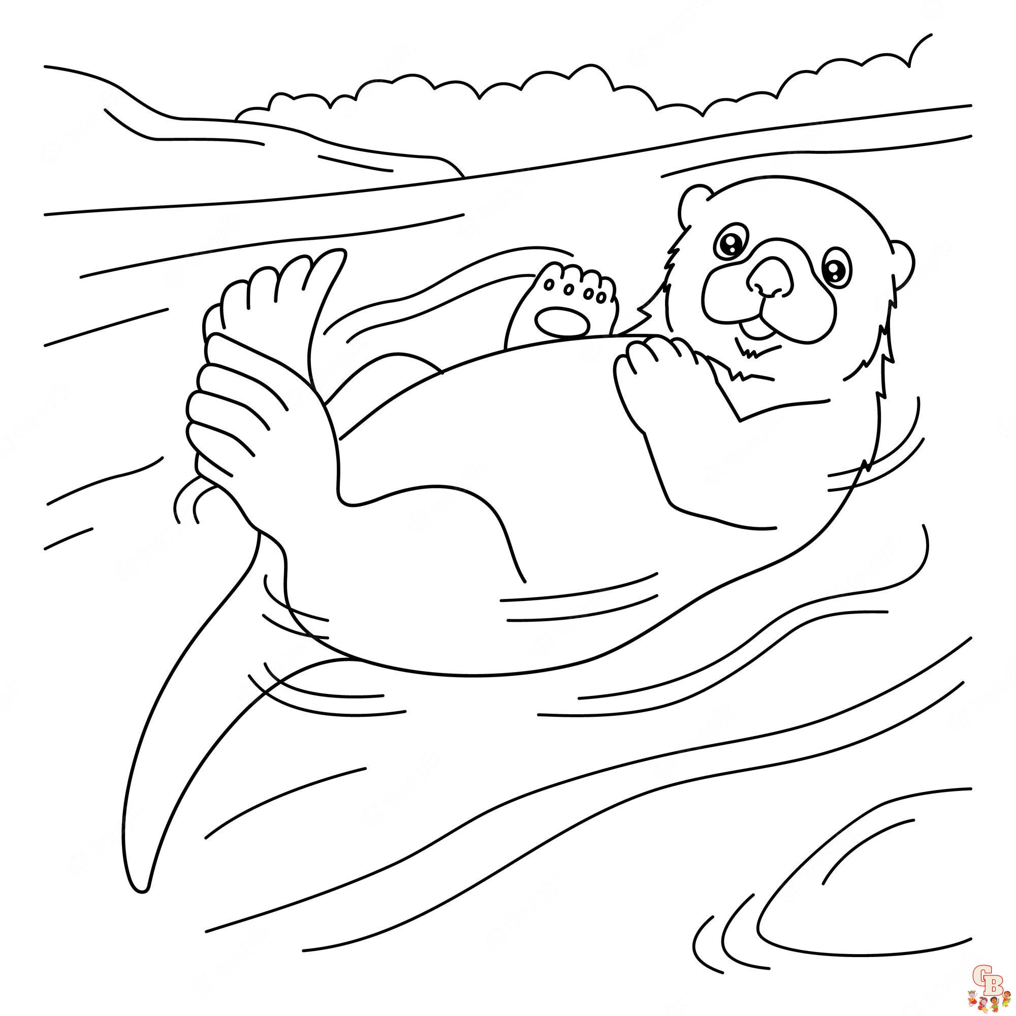Otter Coloring Pages 12