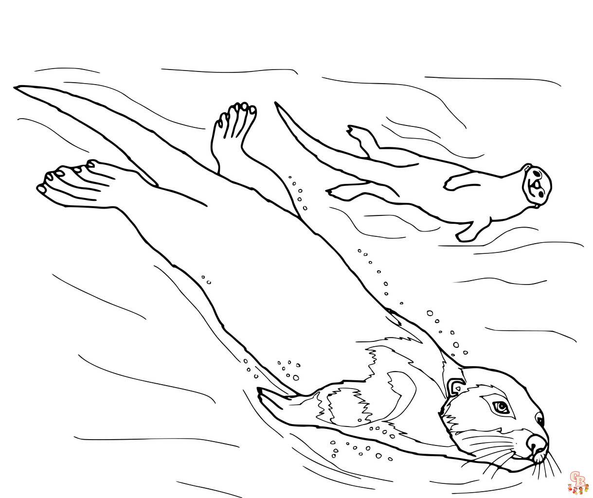 Otter Coloring Pages 14