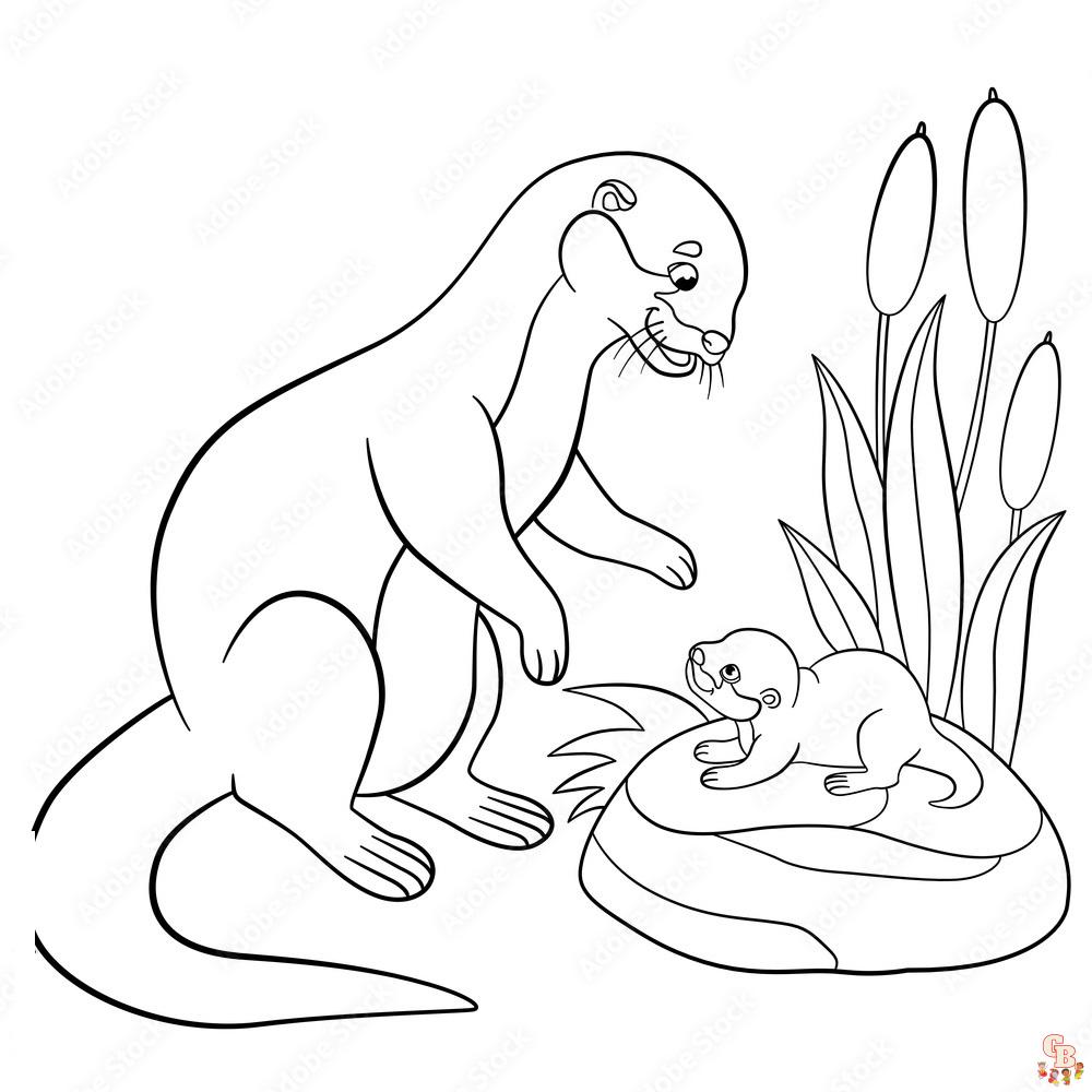 Otter Coloring Pages 2