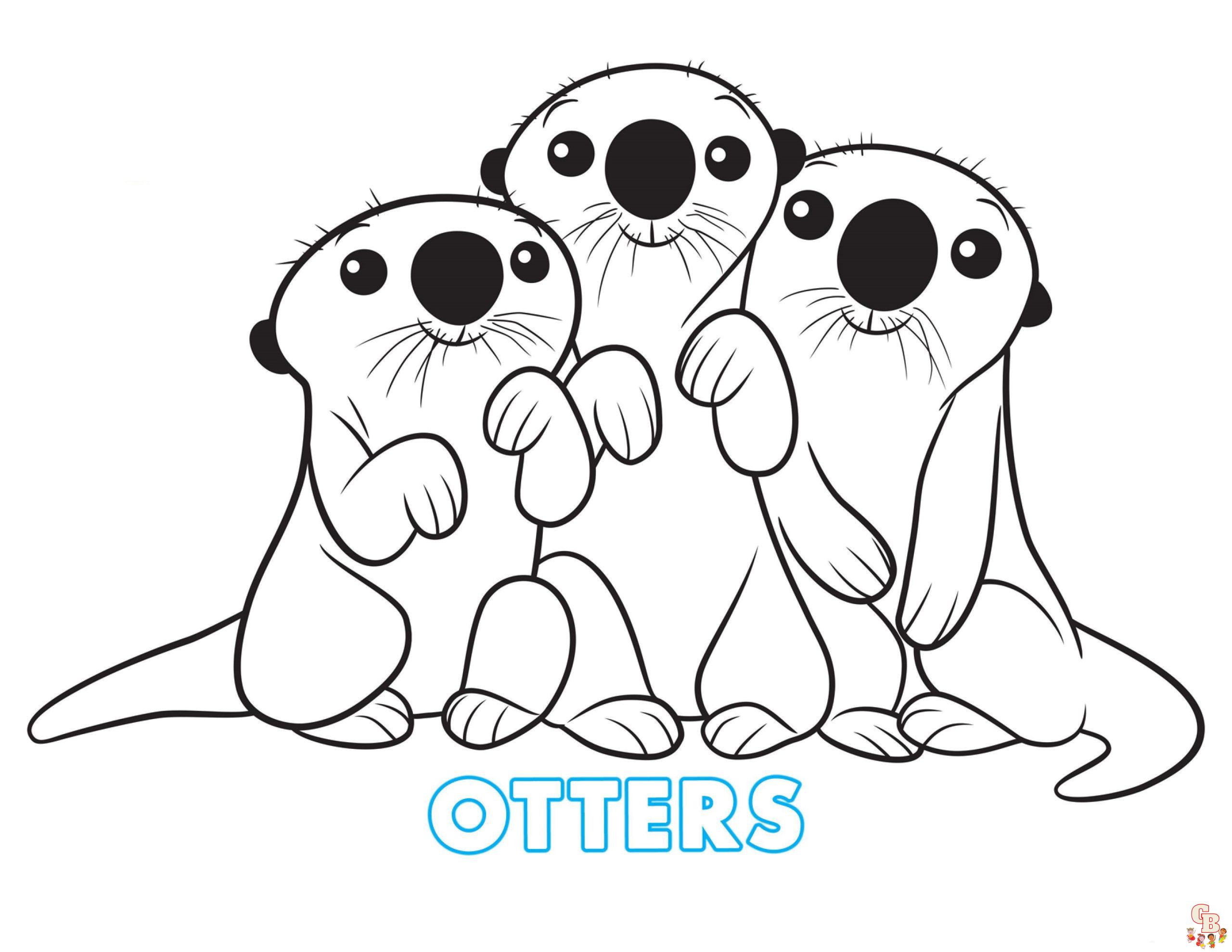 Otter Coloring Pages 4