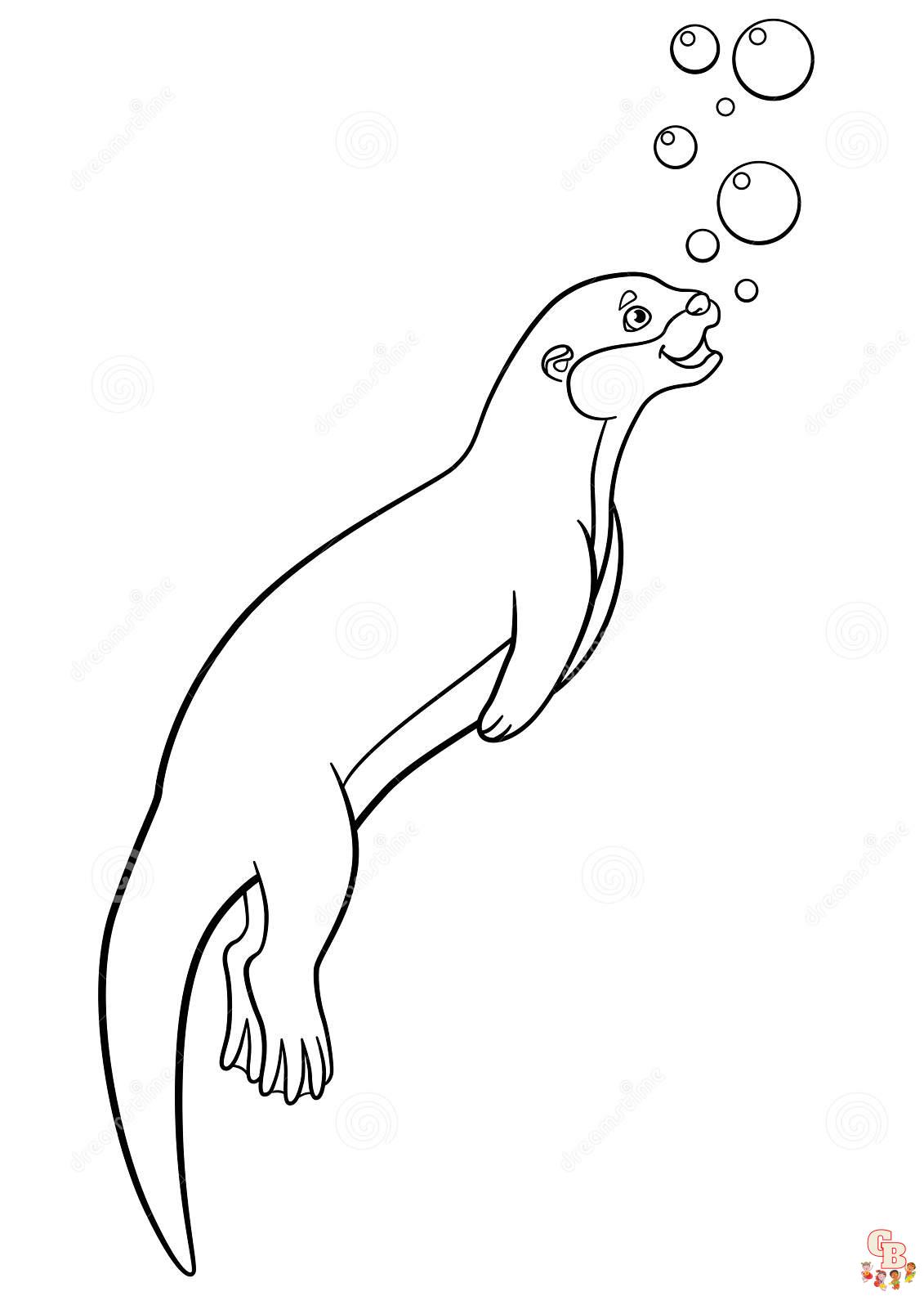 Otter Coloring Pages 5
