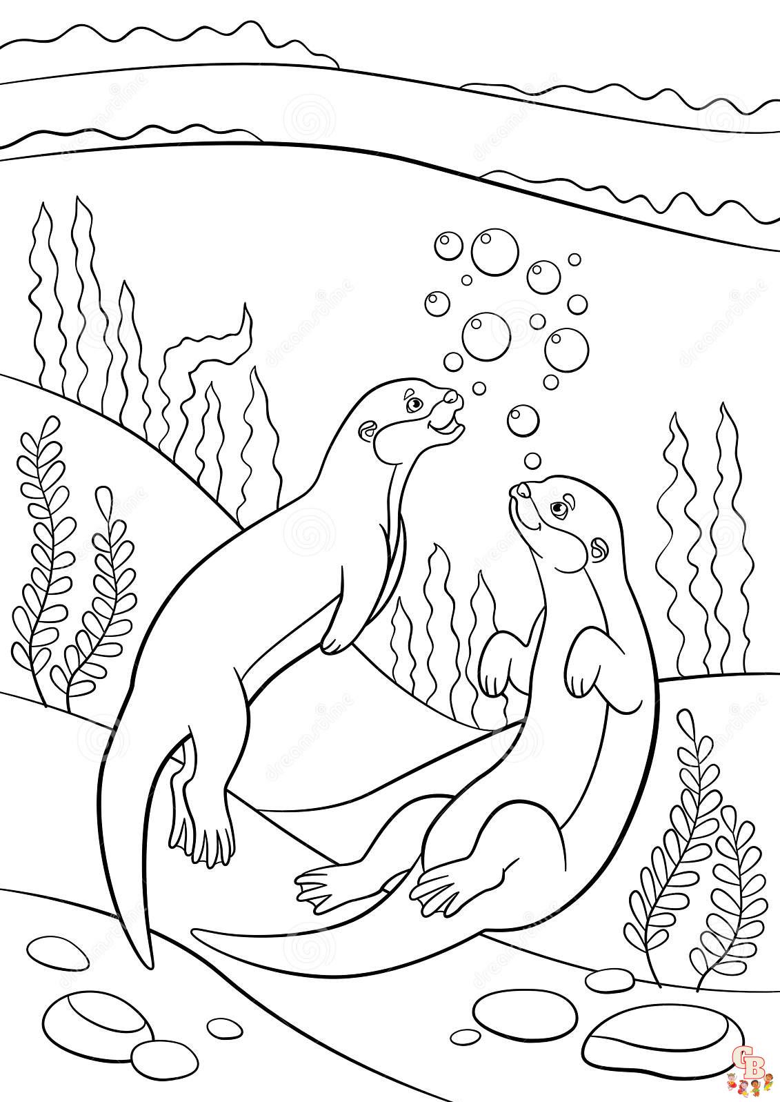 Otter Coloring Pages 6