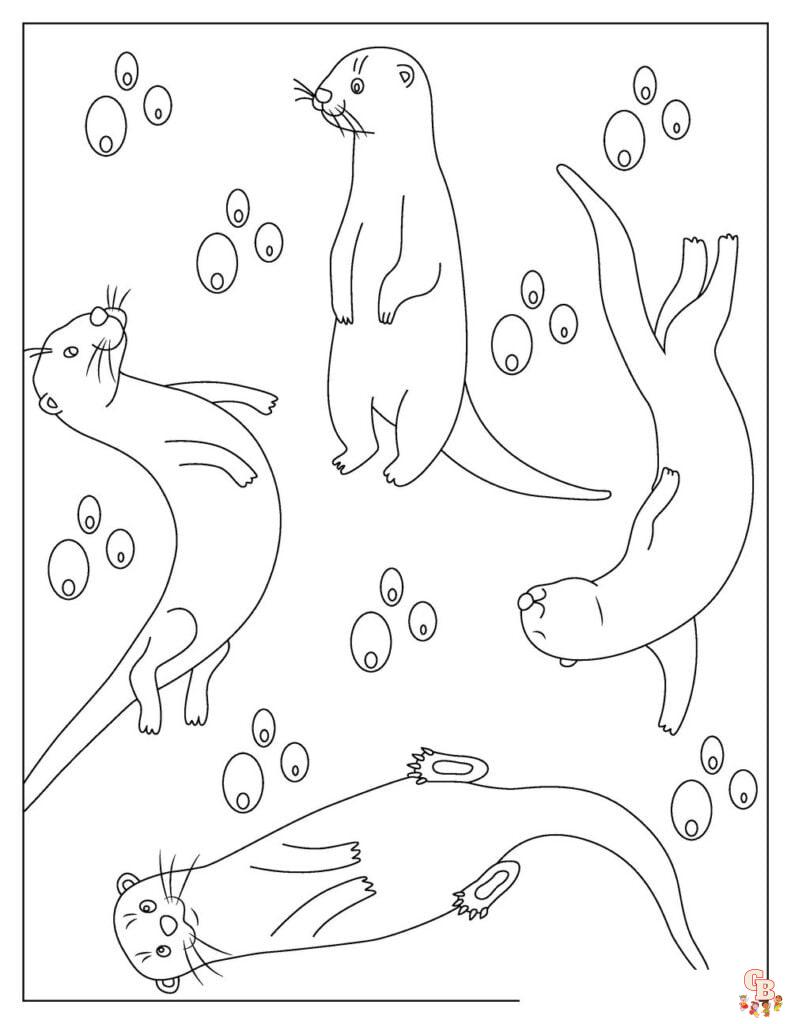 Otter Coloring Pages 8