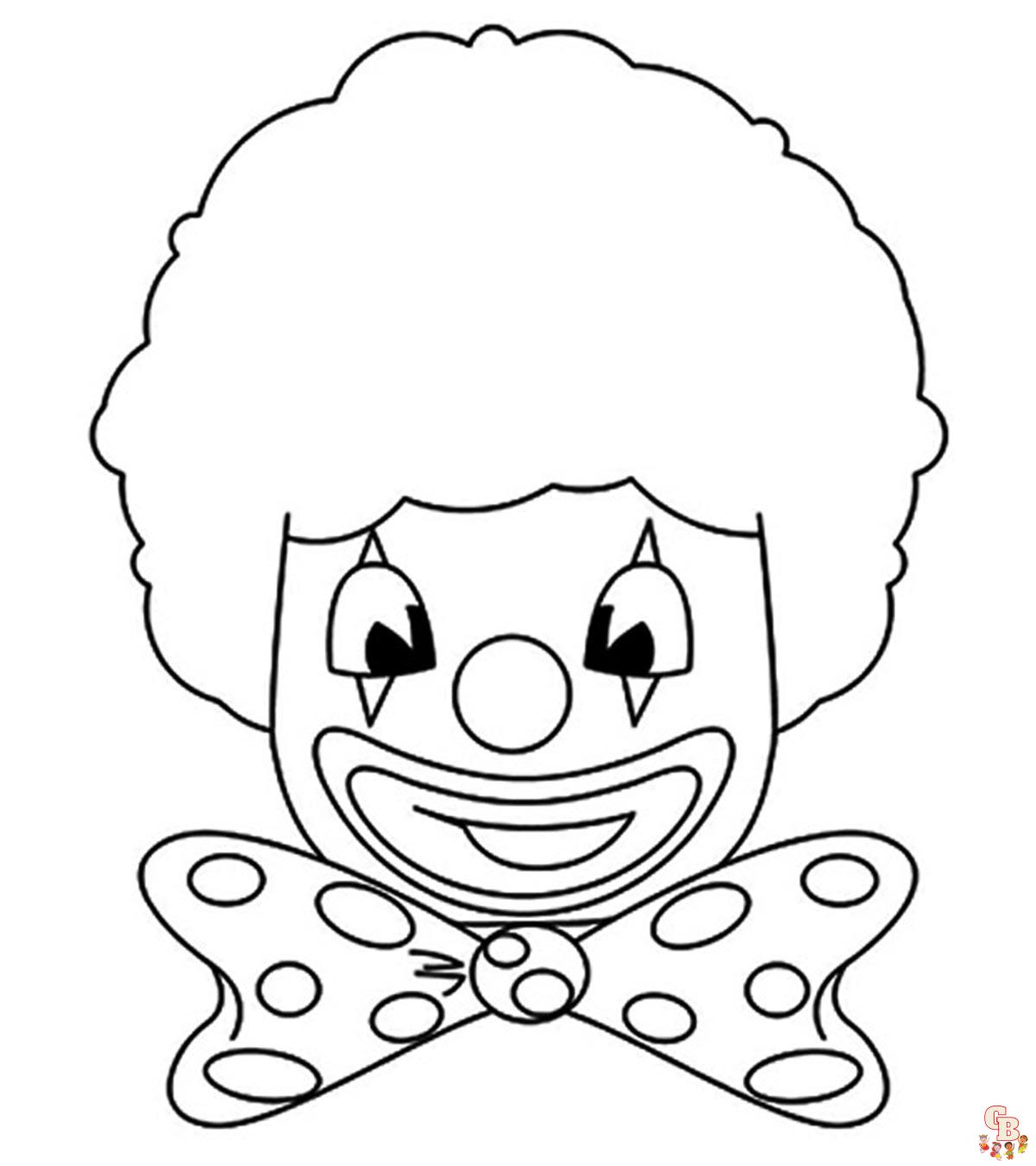 Pagliaccio face coloring pages 2