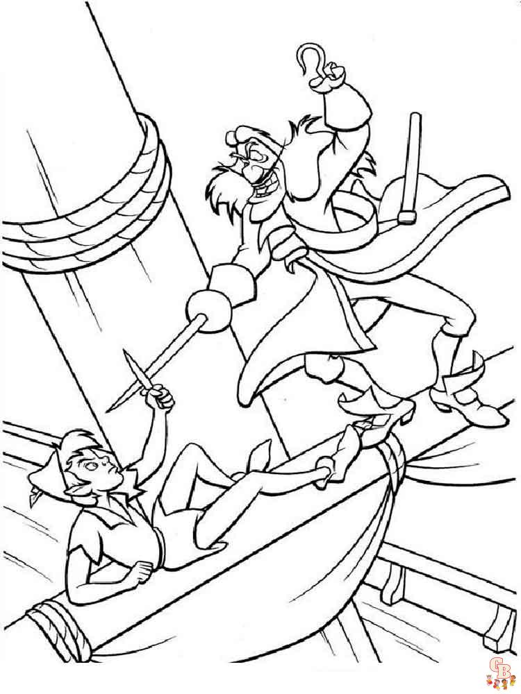 captain hook coloring page