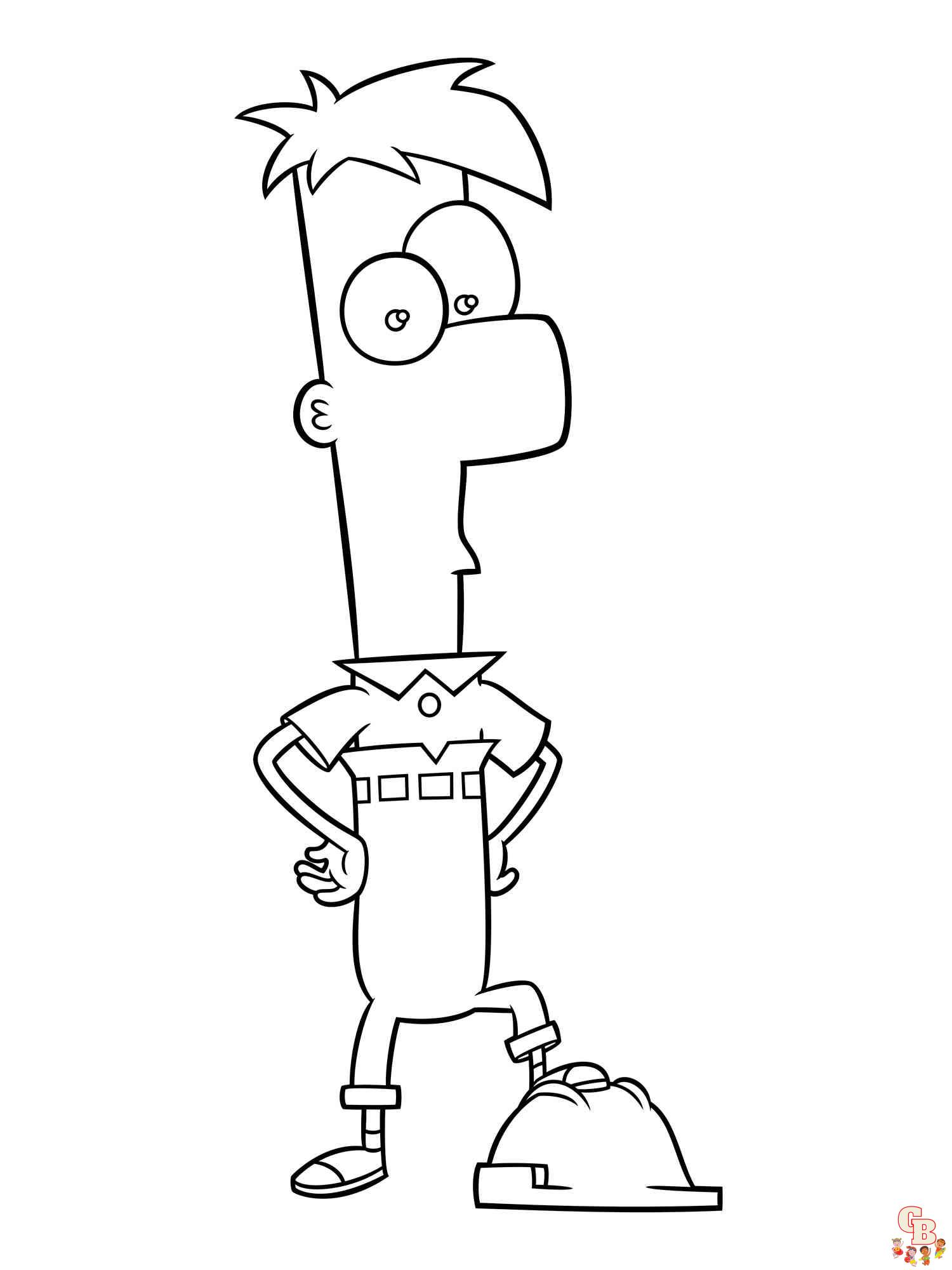 Dibujos para colorear Phineas y Ferb 2