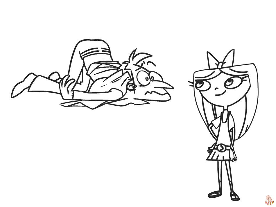 Dibujos para colorear Phineas y Ferb 3