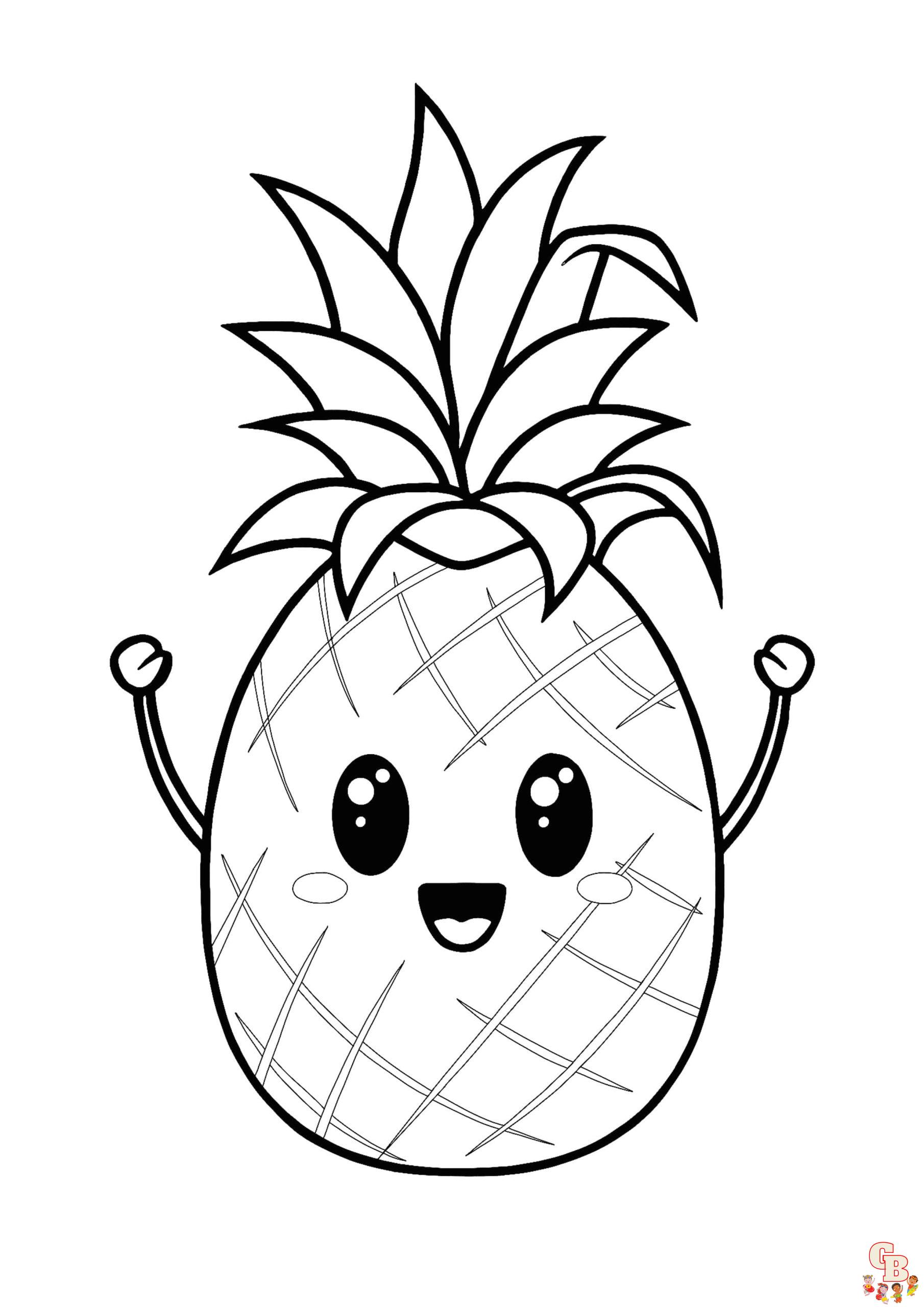 Pineapple Coloring Pages 2