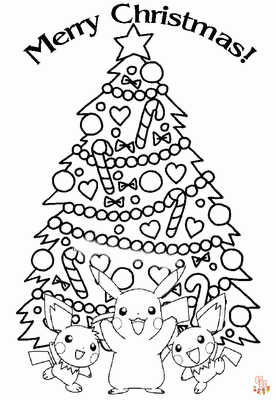 Pokemon Christmas coloring pages