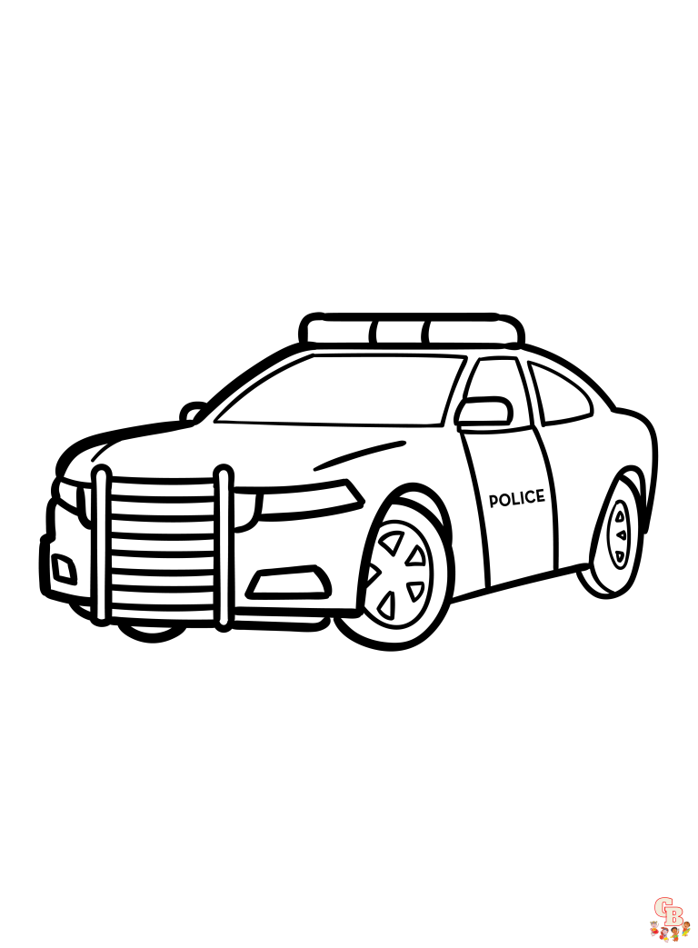 Get Your Kids Excited with Police Car Coloring Pages | GBcoloring